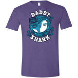 T-Shirts Heather Purple / S Shark Family trazo - Daddy Men's Semi-Fitted Softstyle