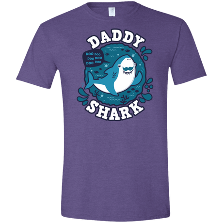 T-Shirts Heather Purple / S Shark Family trazo - Daddy Men's Semi-Fitted Softstyle