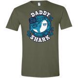 T-Shirts Military Green / S Shark Family trazo - Daddy Men's Semi-Fitted Softstyle