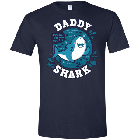 T-Shirts Navy / X-Small Shark Family trazo - Daddy Men's Semi-Fitted Softstyle
