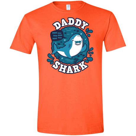 T-Shirts Orange / S Shark Family trazo - Daddy Men's Semi-Fitted Softstyle
