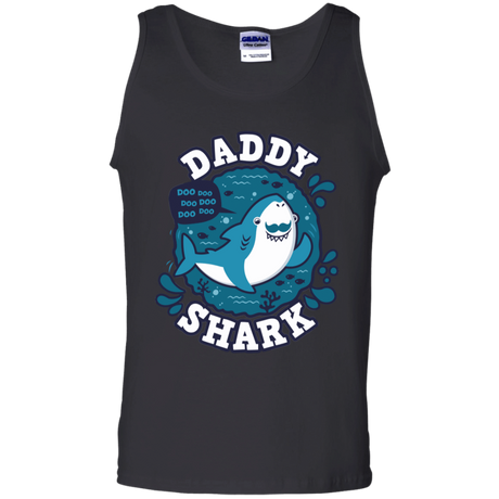 T-Shirts Black / S Shark Family trazo - Daddy Men's Tank Top