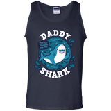 T-Shirts Navy / S Shark Family trazo - Daddy Men's Tank Top