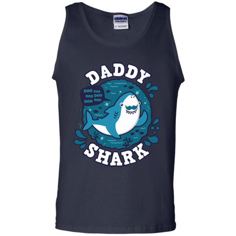 T-Shirts Navy / S Shark Family trazo - Daddy Men's Tank Top