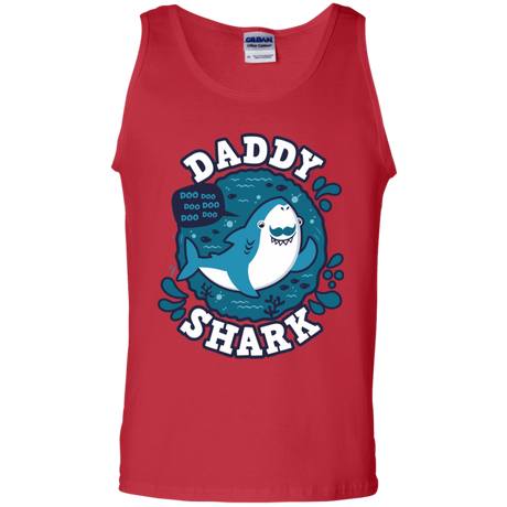 T-Shirts Red / S Shark Family trazo - Daddy Men's Tank Top