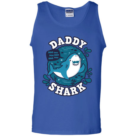 T-Shirts Royal / S Shark Family trazo - Daddy Men's Tank Top