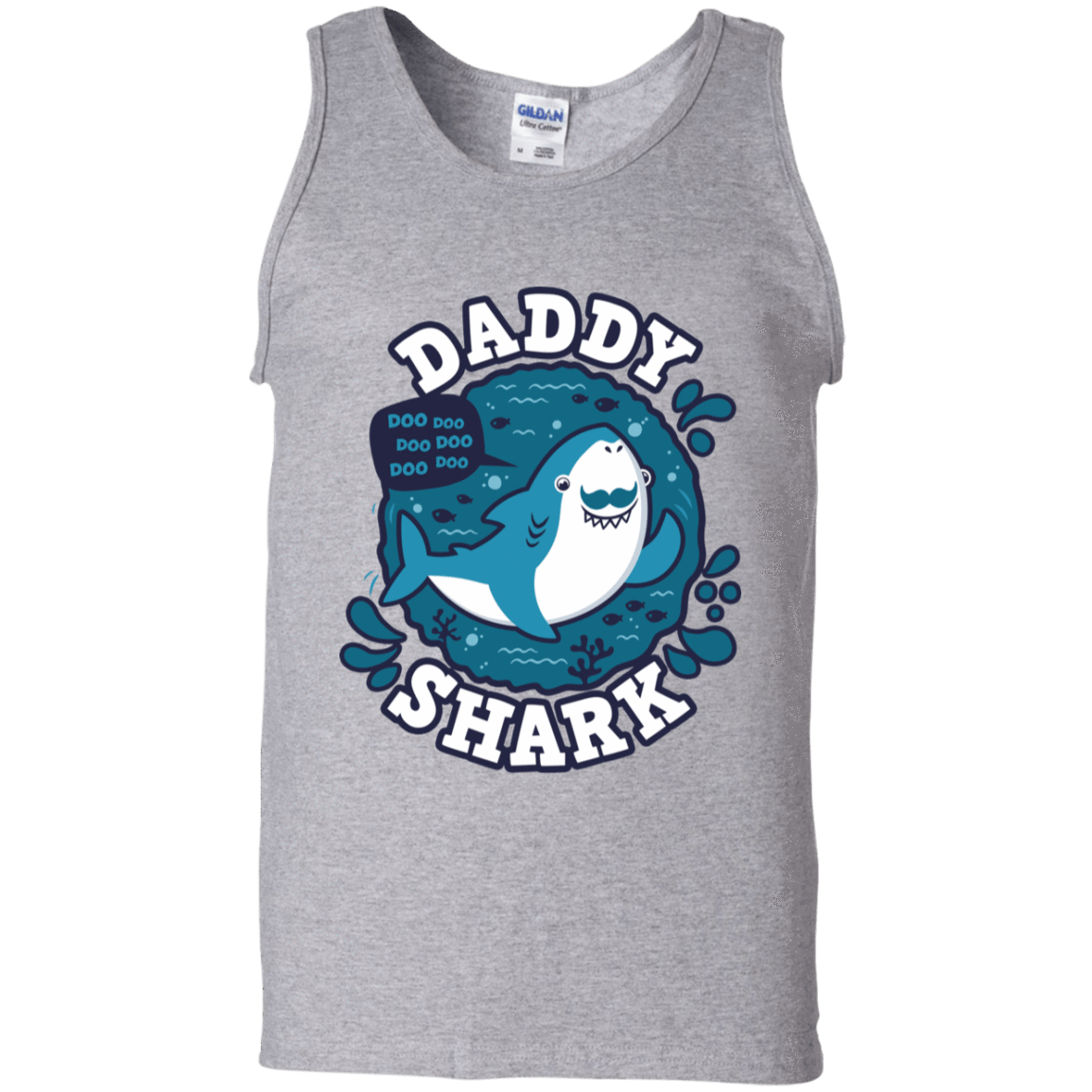 T-Shirts Sport Grey / S Shark Family trazo - Daddy Men's Tank Top