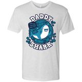T-Shirts Heather White / S Shark Family trazo - Daddy Men's Triblend T-Shirt