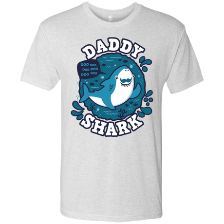 T-Shirts Heather White / S Shark Family trazo - Daddy Men's Triblend T-Shirt