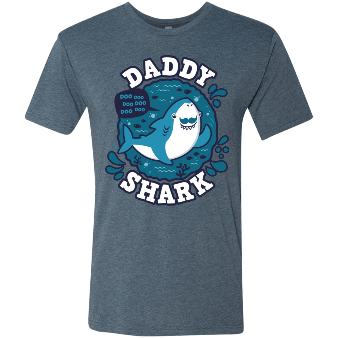 T-Shirts Indigo / S Shark Family trazo - Daddy Men's Triblend T-Shirt