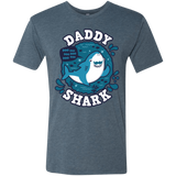 T-Shirts Indigo / S Shark Family trazo - Daddy Men's Triblend T-Shirt