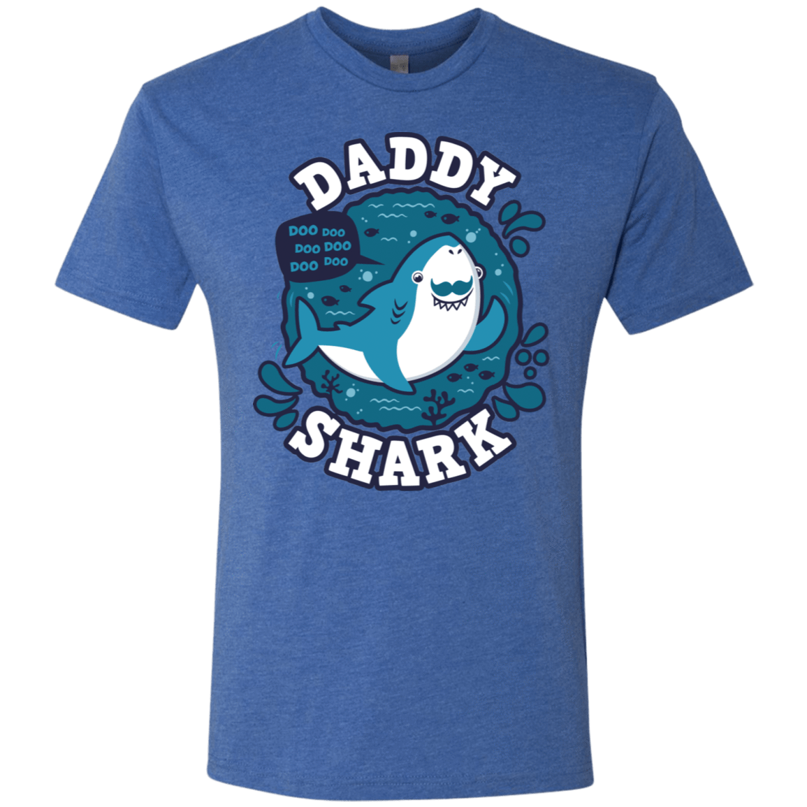 T-Shirts Vintage Royal / S Shark Family trazo - Daddy Men's Triblend T-Shirt