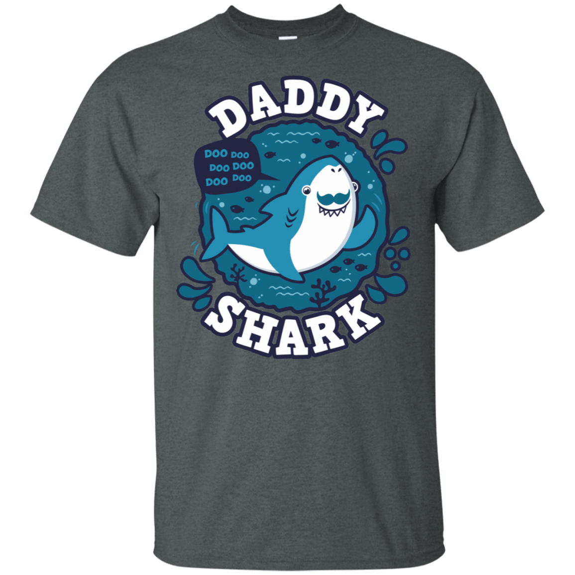 T-Shirts Dark Heather / S Shark Family trazo - Daddy T-Shirt