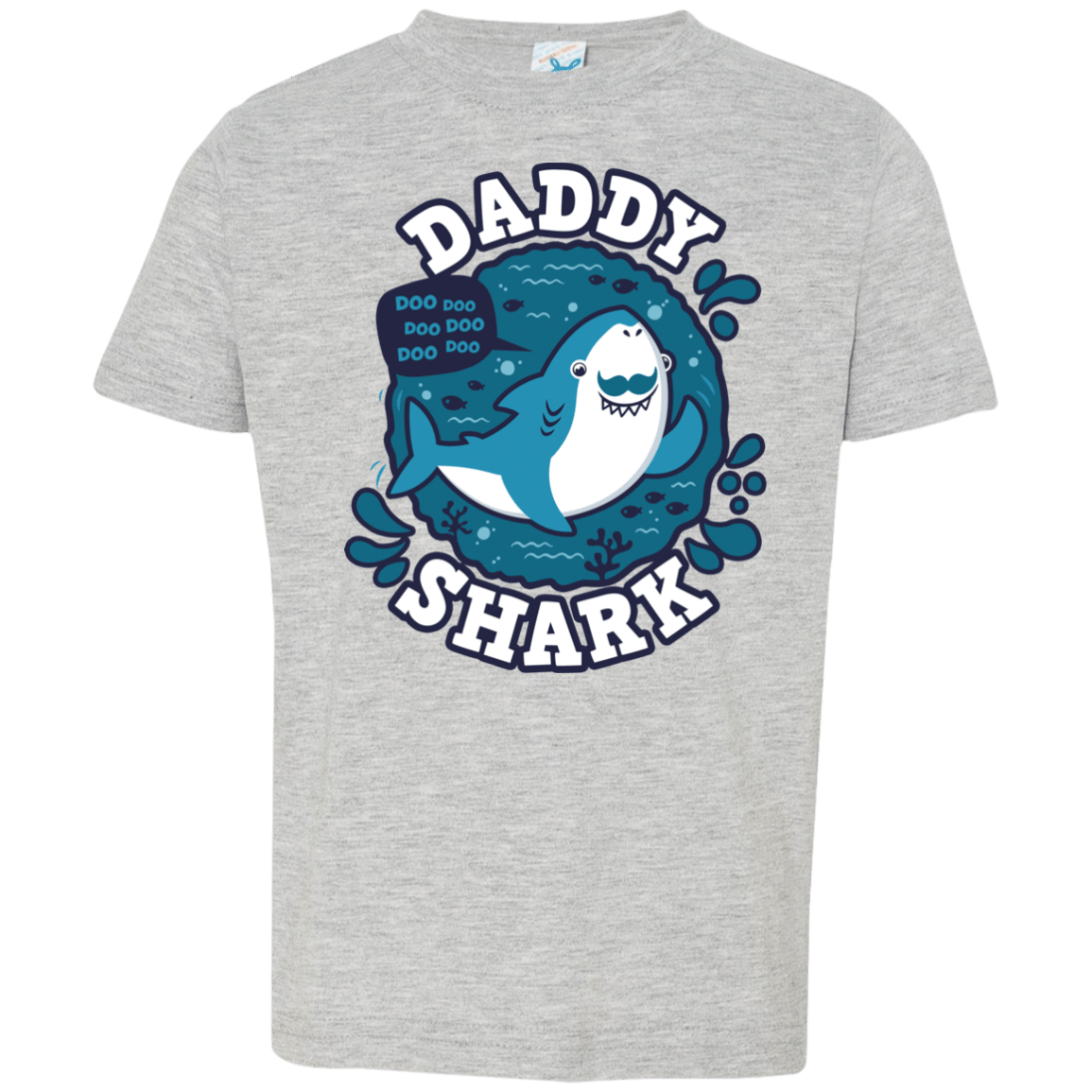 T-Shirts Heather Grey / 2T Shark Family trazo - Daddy Toddler Premium T-Shirt