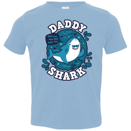 T-Shirts Light Blue / 2T Shark Family trazo - Daddy Toddler Premium T-Shirt