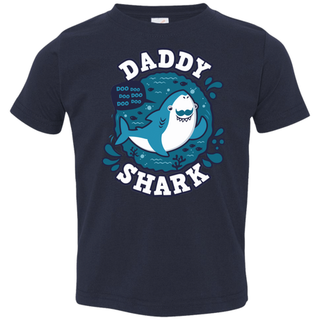 T-Shirts Navy / 2T Shark Family trazo - Daddy Toddler Premium T-Shirt
