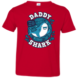T-Shirts Red / 2T Shark Family trazo - Daddy Toddler Premium T-Shirt
