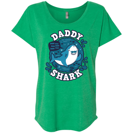 T-Shirts Envy / X-Small Shark Family trazo - Daddy Triblend Dolman Sleeve