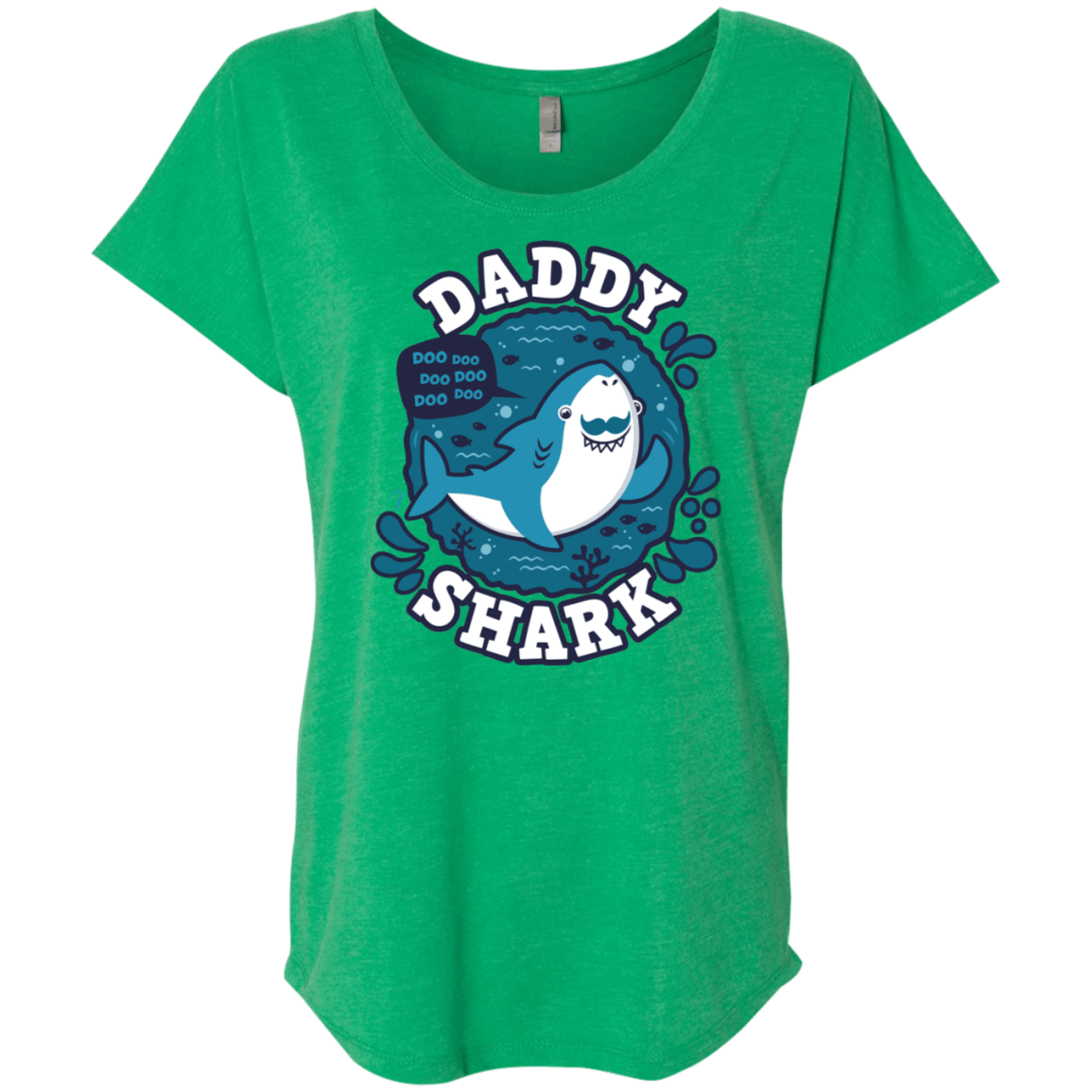 T-Shirts Envy / X-Small Shark Family trazo - Daddy Triblend Dolman Sleeve