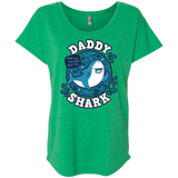 T-Shirts Envy / X-Small Shark Family trazo - Daddy Triblend Dolman Sleeve