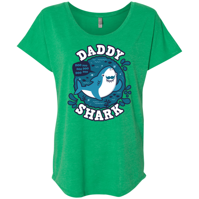 T-Shirts Envy / X-Small Shark Family trazo - Daddy Triblend Dolman Sleeve