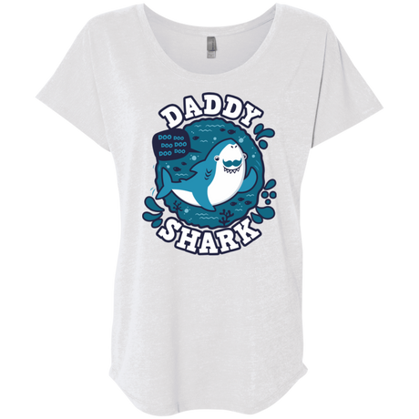 T-Shirts Heather White / X-Small Shark Family trazo - Daddy Triblend Dolman Sleeve