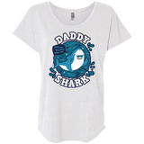 T-Shirts Heather White / X-Small Shark Family trazo - Daddy Triblend Dolman Sleeve