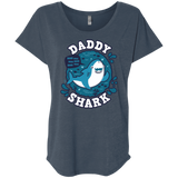 T-Shirts Indigo / X-Small Shark Family trazo - Daddy Triblend Dolman Sleeve