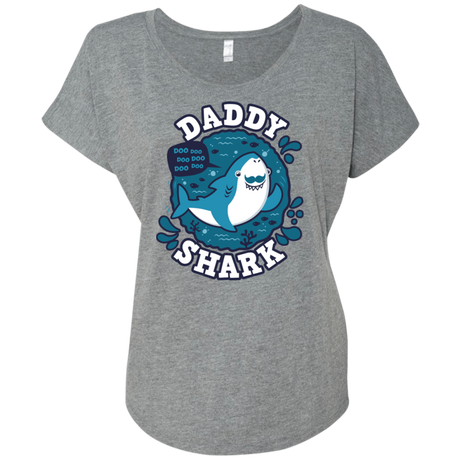 T-Shirts Premium Heather / X-Small Shark Family trazo - Daddy Triblend Dolman Sleeve
