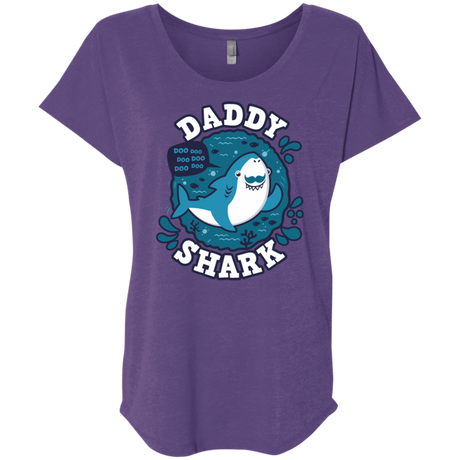 T-Shirts Purple Rush / X-Small Shark Family trazo - Daddy Triblend Dolman Sleeve