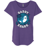 T-Shirts Purple Rush / X-Small Shark Family trazo - Daddy Triblend Dolman Sleeve