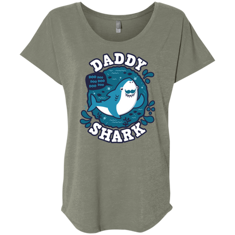 T-Shirts Venetian Grey / X-Small Shark Family trazo - Daddy Triblend Dolman Sleeve