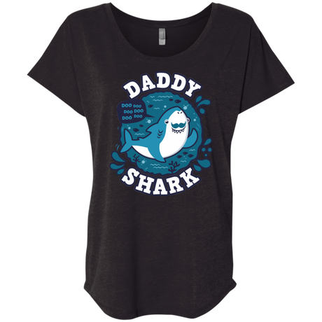T-Shirts Vintage Black / X-Small Shark Family trazo - Daddy Triblend Dolman Sleeve
