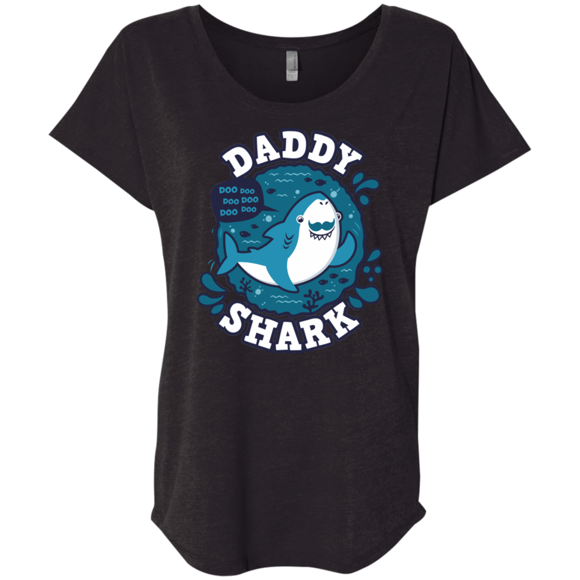 T-Shirts Vintage Black / X-Small Shark Family trazo - Daddy Triblend Dolman Sleeve
