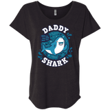 T-Shirts Vintage Black / X-Small Shark Family trazo - Daddy Triblend Dolman Sleeve