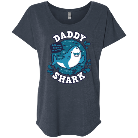 T-Shirts Vintage Navy / X-Small Shark Family trazo - Daddy Triblend Dolman Sleeve