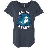 T-Shirts Vintage Navy / X-Small Shark Family trazo - Daddy Triblend Dolman Sleeve