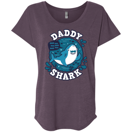 T-Shirts Vintage Purple / X-Small Shark Family trazo - Daddy Triblend Dolman Sleeve