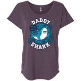 T-Shirts Vintage Purple / X-Small Shark Family trazo - Daddy Triblend Dolman Sleeve