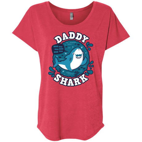T-Shirts Vintage Red / X-Small Shark Family trazo - Daddy Triblend Dolman Sleeve