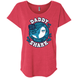 T-Shirts Vintage Red / X-Small Shark Family trazo - Daddy Triblend Dolman Sleeve