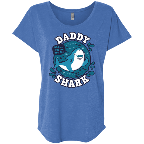 T-Shirts Vintage Royal / X-Small Shark Family trazo - Daddy Triblend Dolman Sleeve