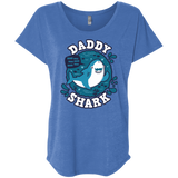 T-Shirts Vintage Royal / X-Small Shark Family trazo - Daddy Triblend Dolman Sleeve
