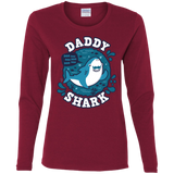 T-Shirts Cardinal / S Shark Family trazo - Daddy Women's Long Sleeve T-Shirt