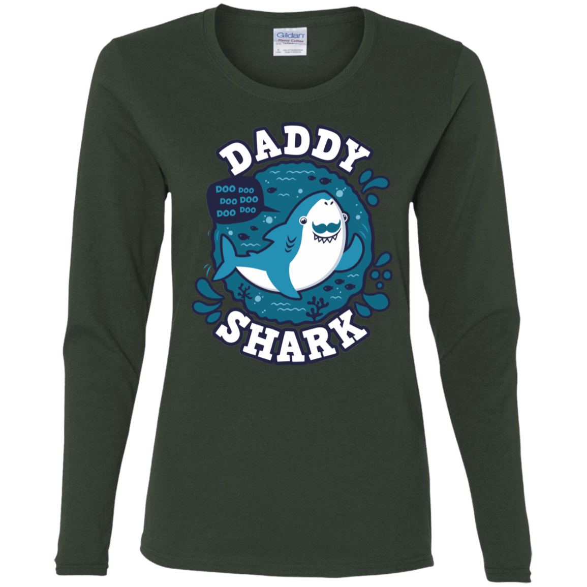 T-Shirts Forest / S Shark Family trazo - Daddy Women's Long Sleeve T-Shirt