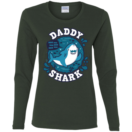 T-Shirts Forest / S Shark Family trazo - Daddy Women's Long Sleeve T-Shirt