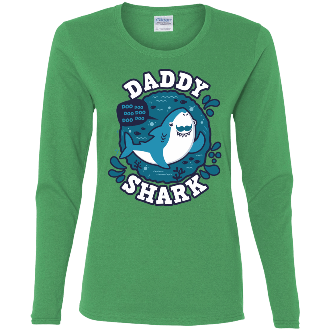 T-Shirts Irish Green / S Shark Family trazo - Daddy Women's Long Sleeve T-Shirt