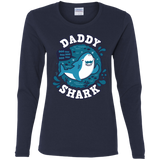 T-Shirts Navy / S Shark Family trazo - Daddy Women's Long Sleeve T-Shirt