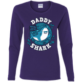 T-Shirts Purple / S Shark Family trazo - Daddy Women's Long Sleeve T-Shirt