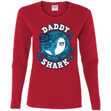 T-Shirts Red / S Shark Family trazo - Daddy Women's Long Sleeve T-Shirt